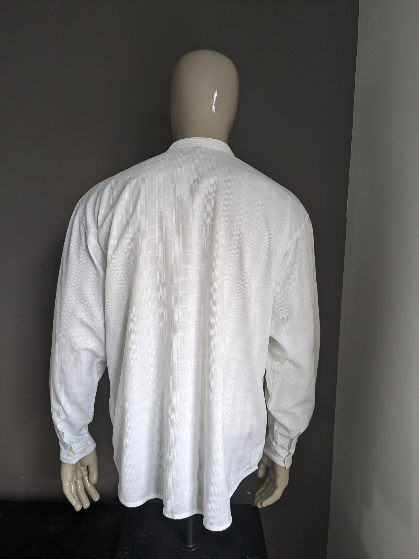Camisa Vintage Gaucho Company con aplicación de veteranos y MAO / agricultores / cuello en pie. Motivo blanco. Tamaño L / XL.