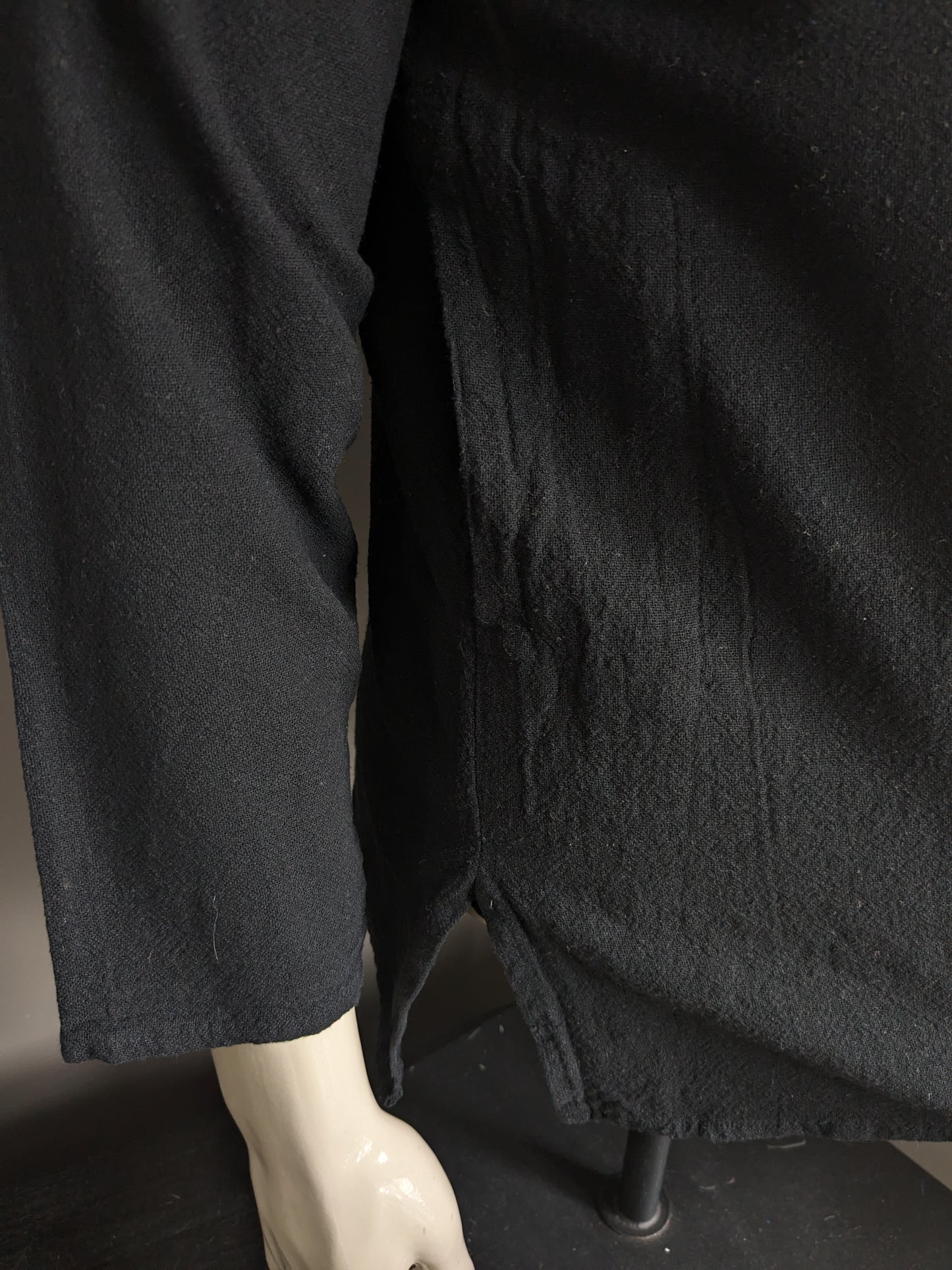 Camisa vintage camisa con 1 bolsa y mao / granjeros / cuello vertical. Color negro. Talla M.