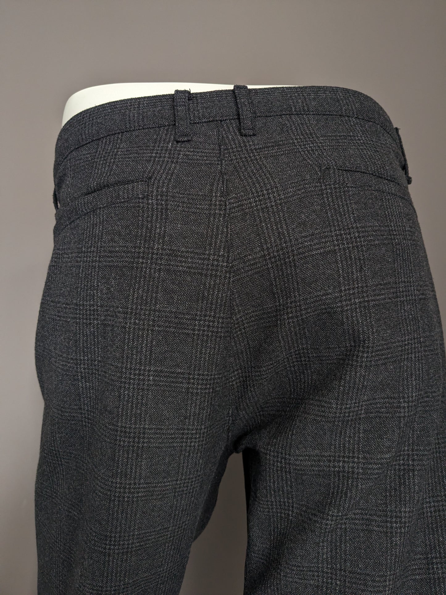 LCW Vision pantalon / broek. Grijs Zwart geruit. Cropped Slim Fit. W36 - L30.