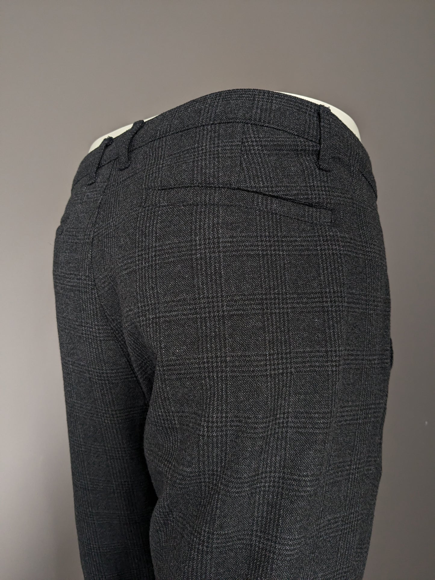Pantalones / pantalones LCW Vision. Negro gris revisado. Fit delgado recortado. W36 - L30.