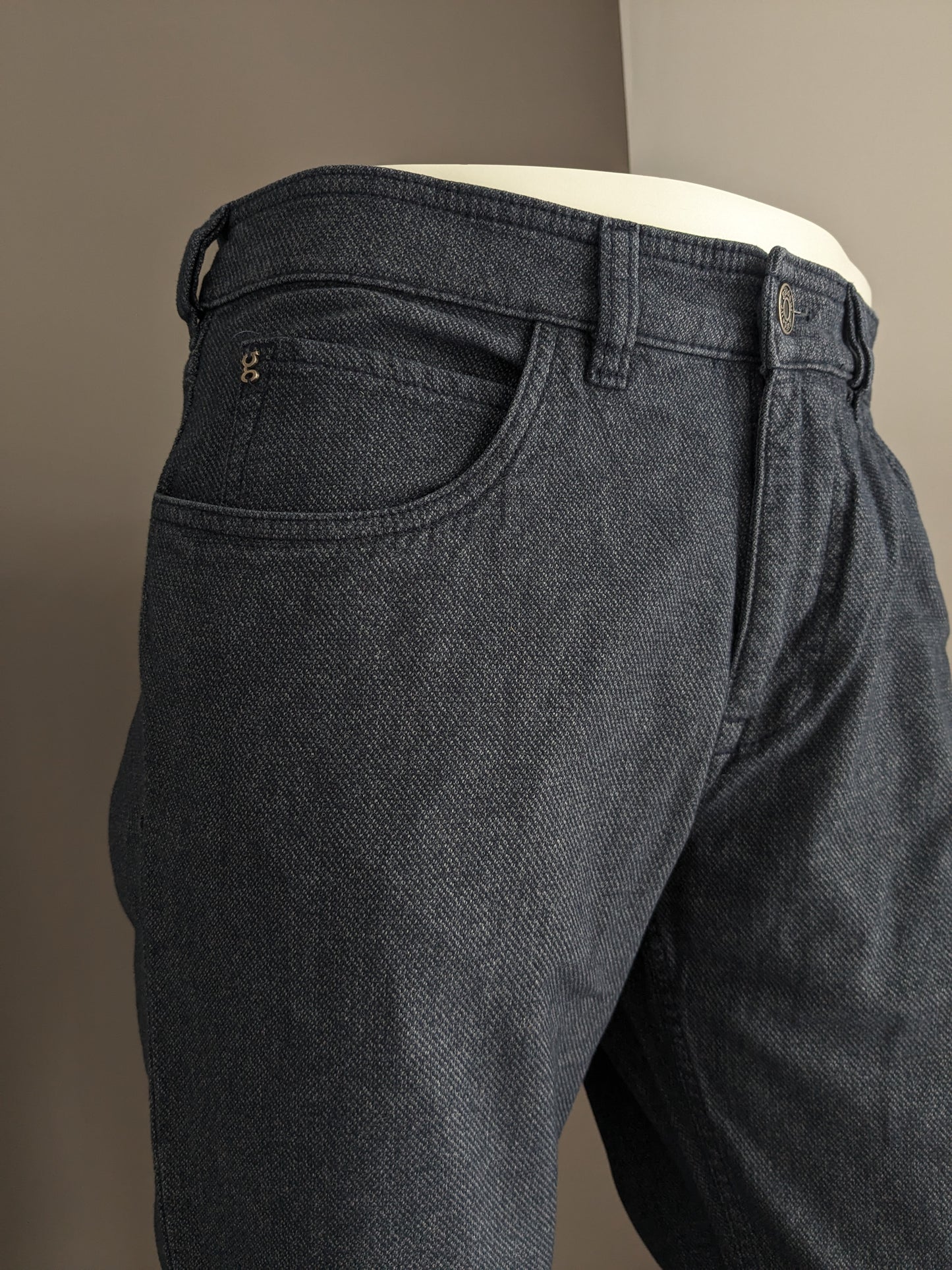 Pantalon / pantalon du jardin. Gris bleu mélangé. Ajustement moderne. Taille 34 - L34.
