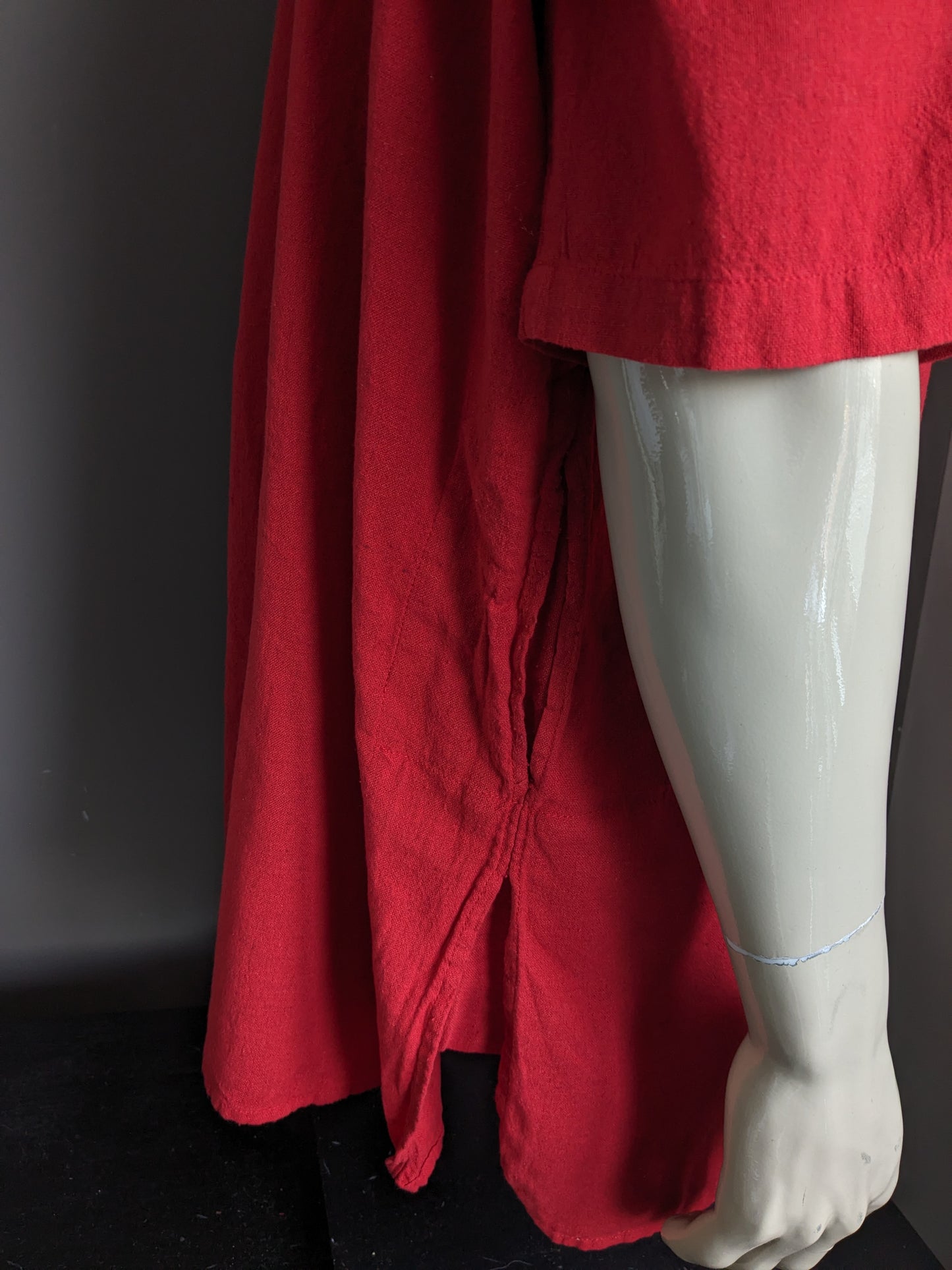 Vintage Couleurs du Monde avec mao / agriculteur / col debout et 1 sac. Rouge coloré. Taille 2xl / xxl.