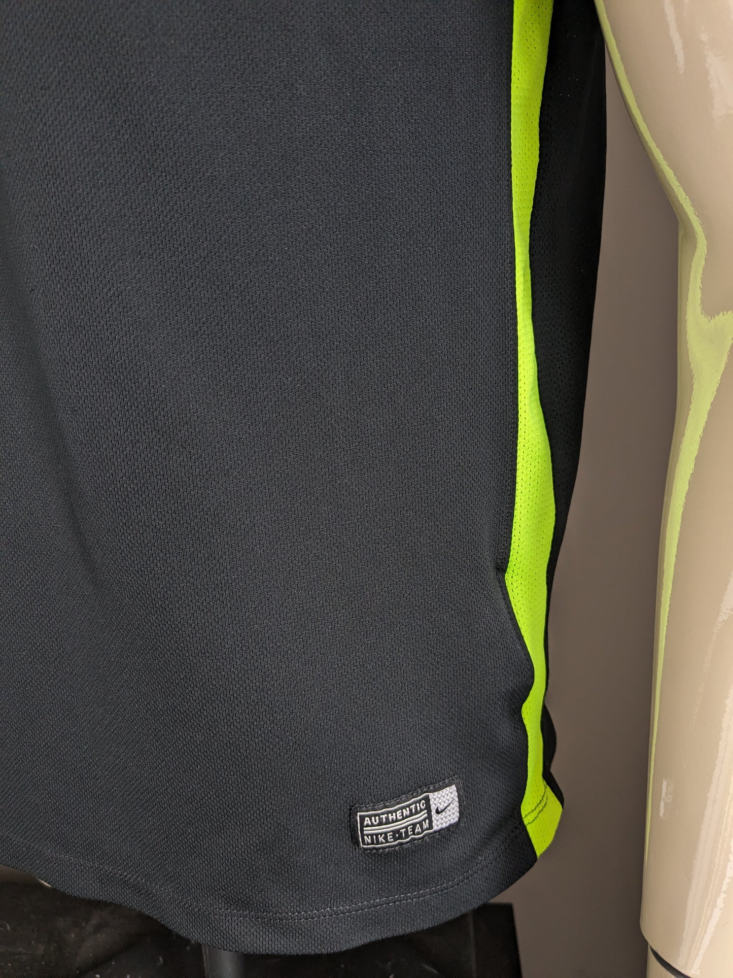 Nike Alemannia sport polo. Zwart Groen gekleurd. Maat L.