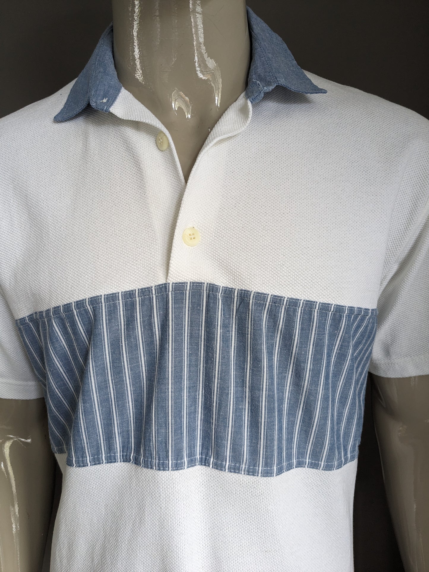 Vintage st. Michael Polo with elastic band. Blue white colored. Size M.