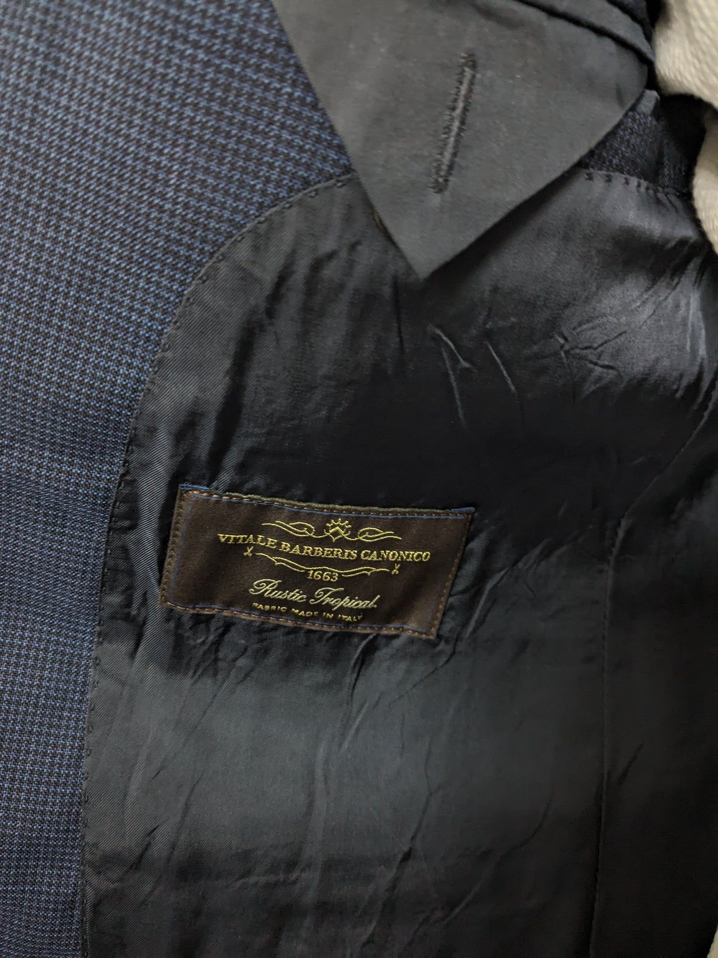Suitsupply woolen jacket. Blue black motif. Size 48 / M.