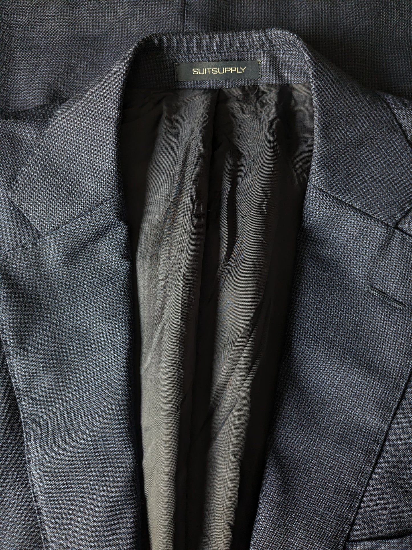 Jaqueta de lana de trajes de trajes. Motivo negro negro. Tamaño 48 / M.