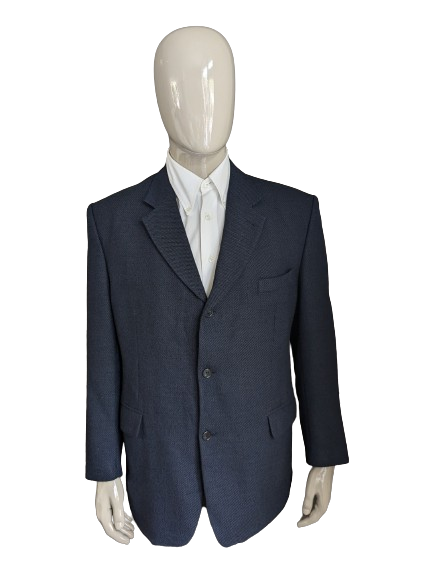Vintage Kreymborg Wolljacke. Blau Schwarz gemischt. Größe 27 (54/L).