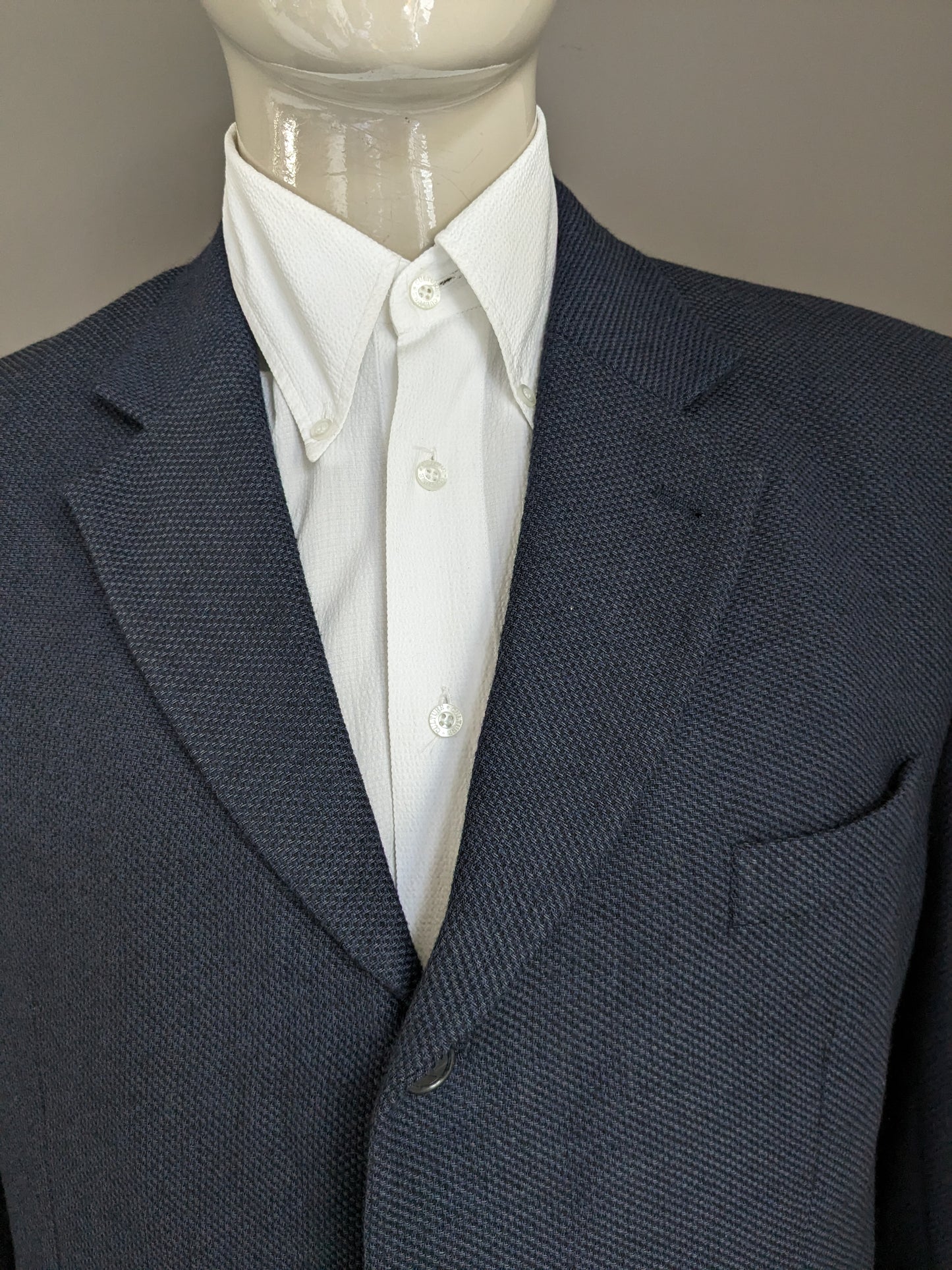 Veste en laine Kreymborg vintage. Bleu noir mélangé. Taille 27 (54 / L).