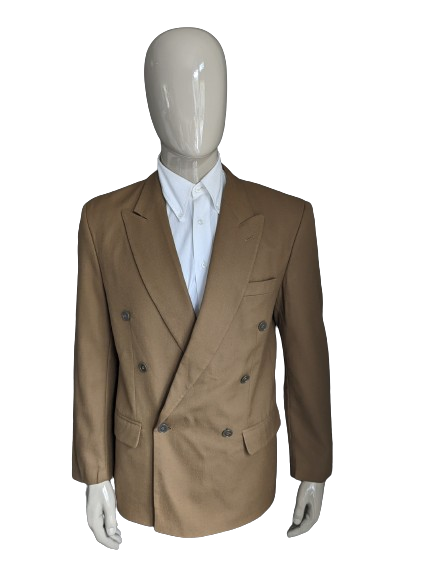 B Choix: Andrews en laine vintage et veste à double poitrine. De couleur marron clair. Taille 49 (m).