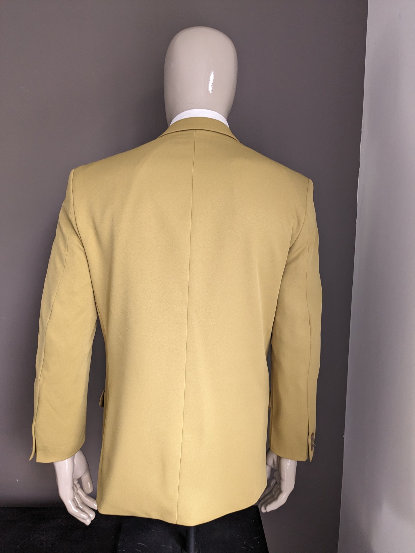 Vintage Double Breasted jacket. Mustard colored yellow. Size 48 / M.