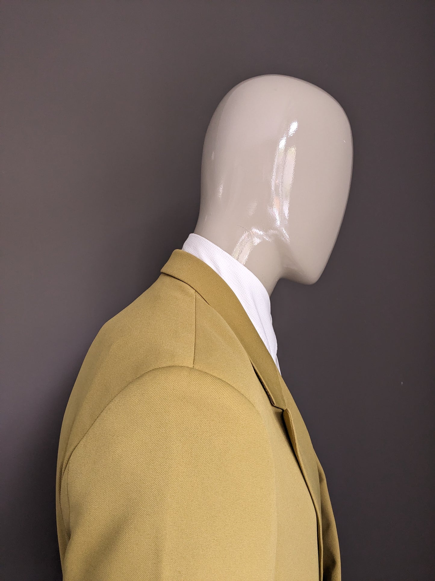 Vintage Double Breasted Jacke. Senf gefärbt gelb. Größe 48 / M.