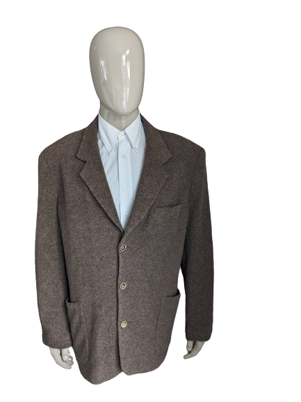Matinique woolen jacket. Brown mixed terry cloth. Size 56 / XL. 64% wool.