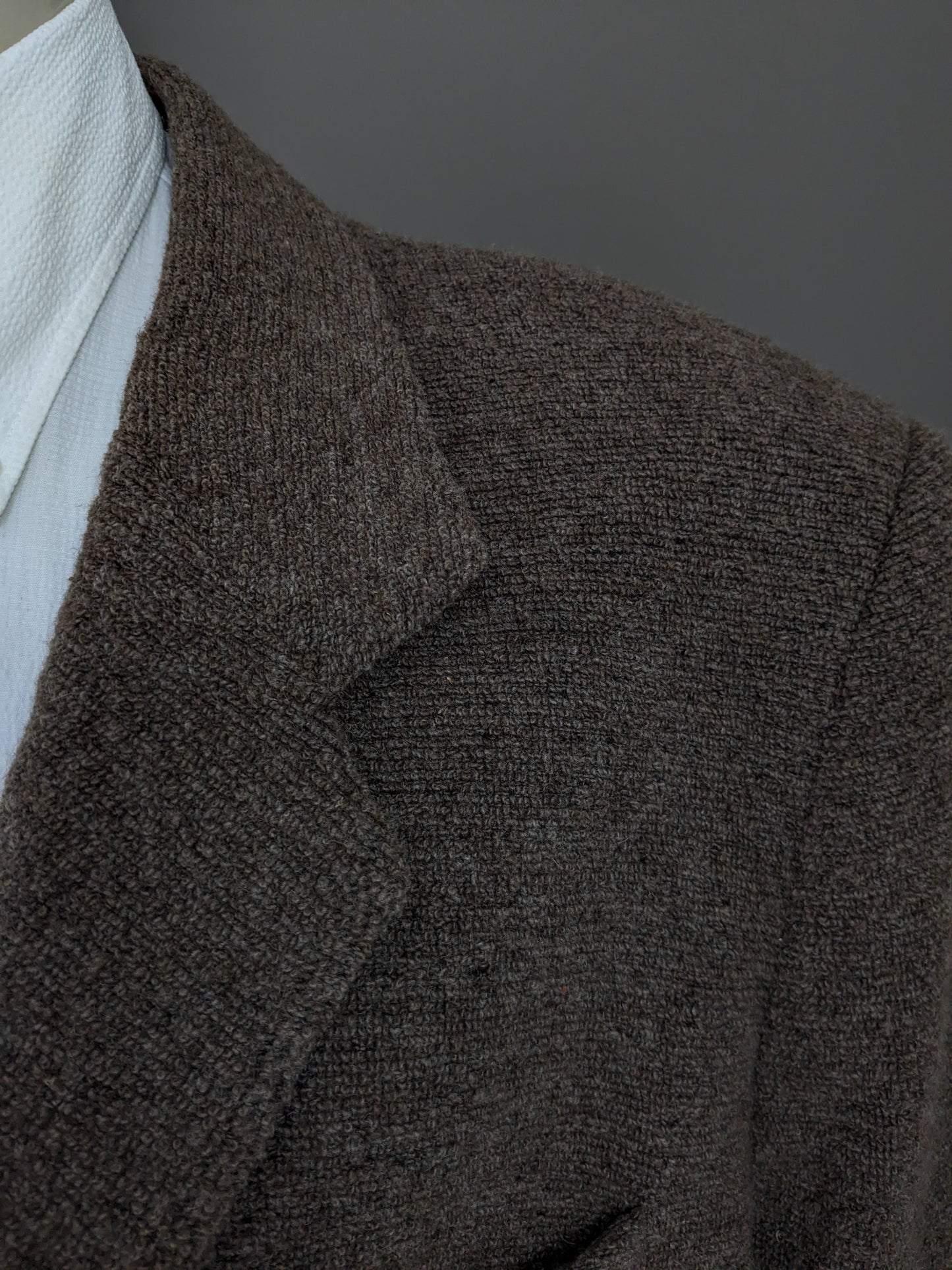 Matinique Wolljacke. Brown gemischtes Terry -Tuch. Größe 56 / xl. 64% Wolle.