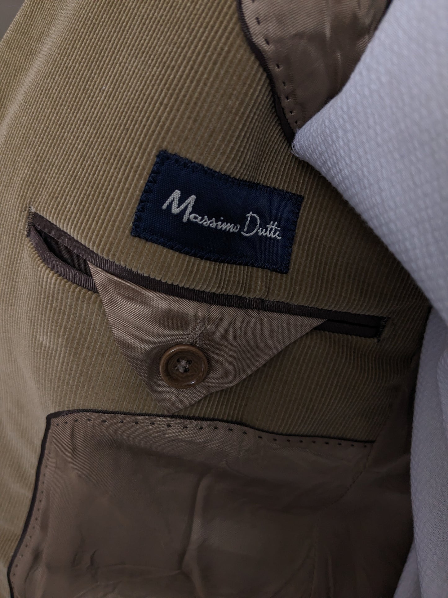 Massimo Dutti rib jacket. Light brown colored. Size 50 / M.