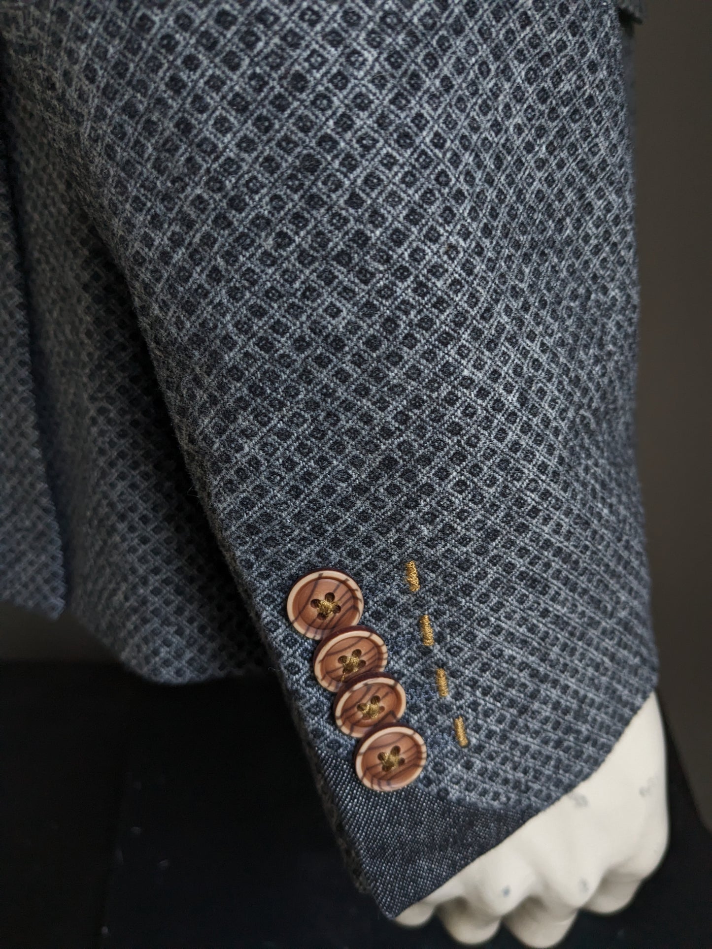 Trigger e giacca di lana su misura. Moto grigio. Dimensione 54 / L. 50% lana.