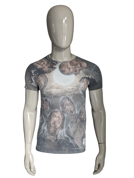 Original The Walking Dead shirt. Grijs Beige print. Maat XS.
