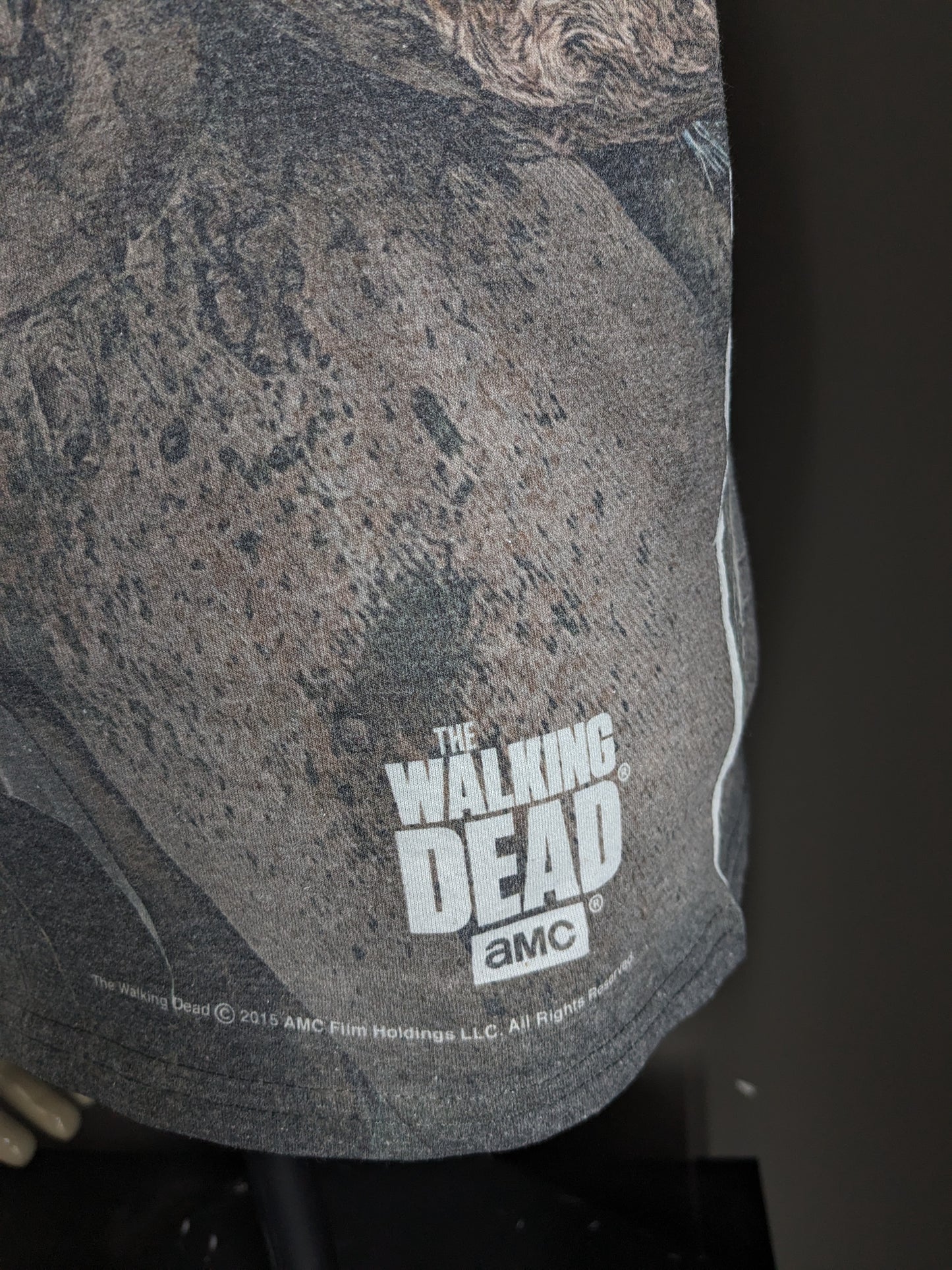 Original The Walking Dead Shirt. Grauer Beige Druck. Größe xs.