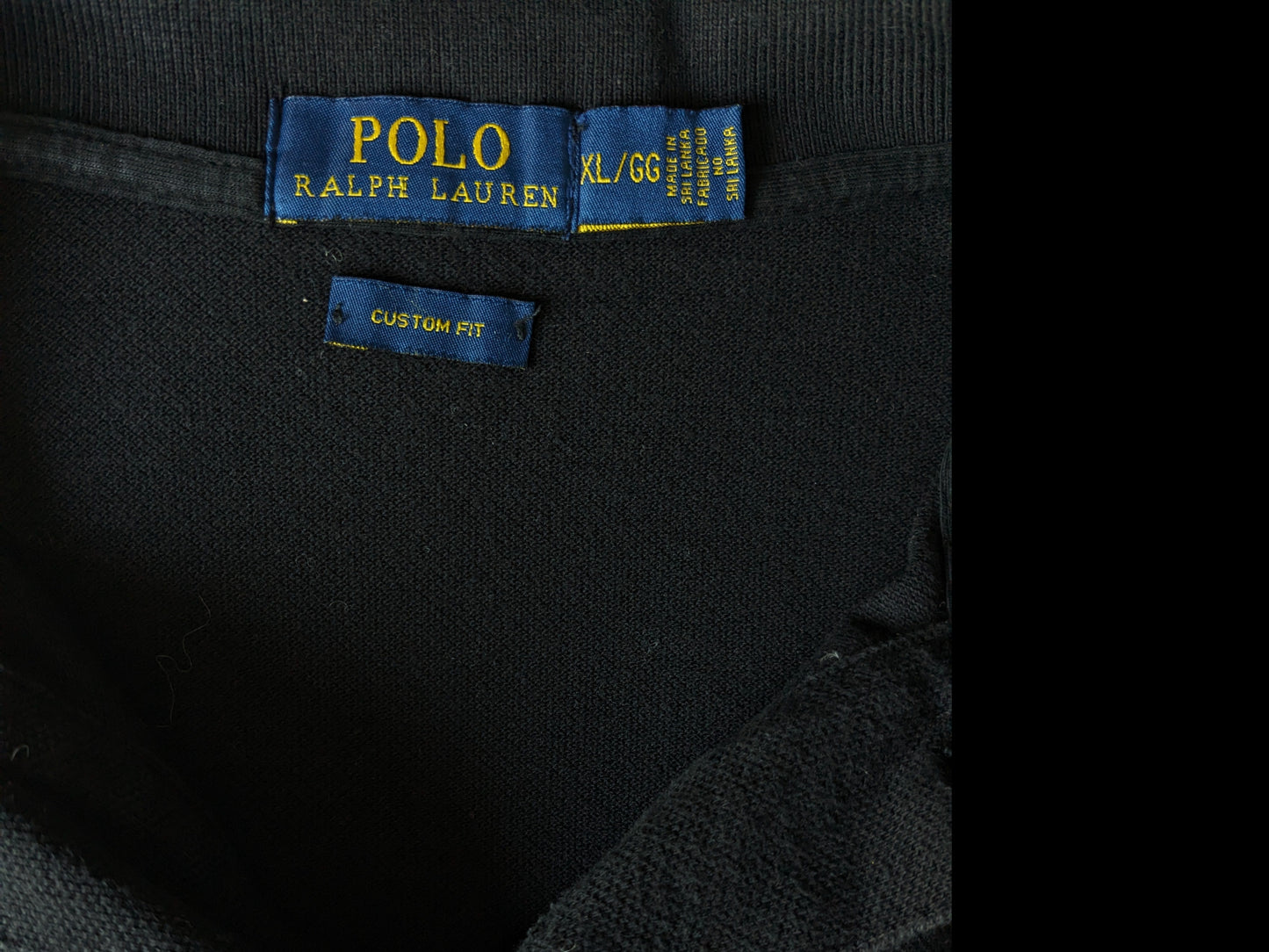 Polo Ralph Lauren polo. Donker Blauw Rood gekleurd. Maat XL. Custom Fit.