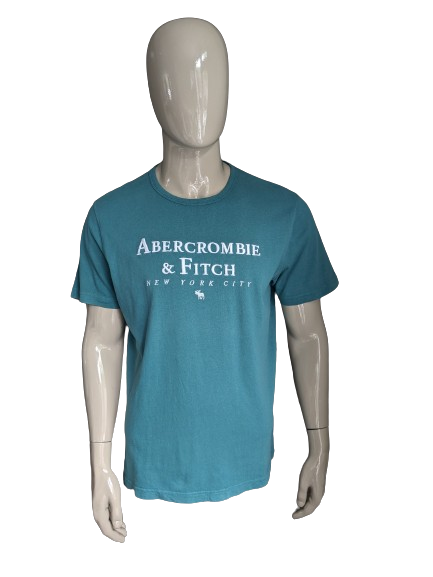 Abercrombie & Fitch shirt. Groen Wit gekleurd. Maat XL.