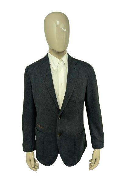 Veste Massimo Dutti avec coudières. Motif bleu gris. Taille 56/XL.