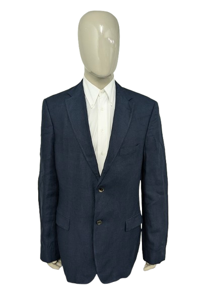 Hugo Boss Veste en lin. De couleur bleu foncé. Taille 54/L.