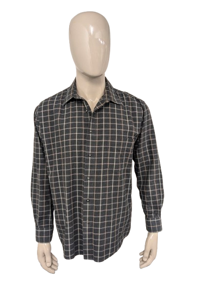 Charlie Parker Flanellhemd. Grau Lila Grün Braun kariert. Größe 2XL / XXL.