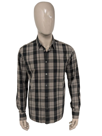 Vintage Levi's Strauss Hemd. Grau Schwarz kariert. Größe L. Klassische Passform.