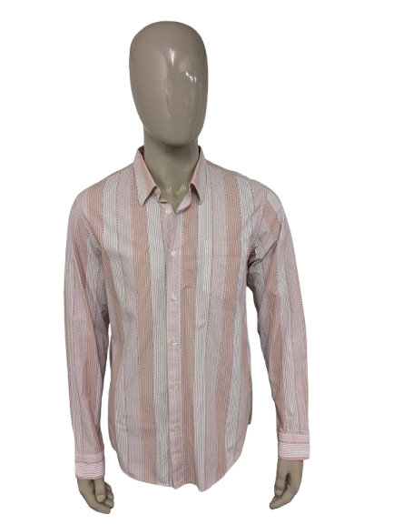 Boss Hugo Boss Hemd. Rosa Rot Weiß gestreift. Größe XL.