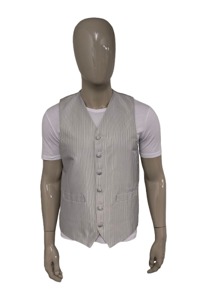 Gilet Magee. Rayé gris brillant. Taille L.