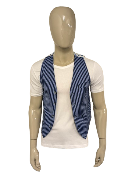 Gilet Neill Katter. Rayé bleu. Taille S.