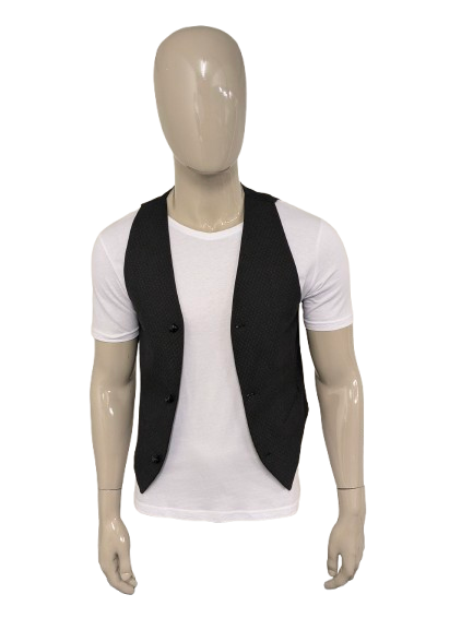 Neill Katter waistcoat. Black Shiny motif. Size S.