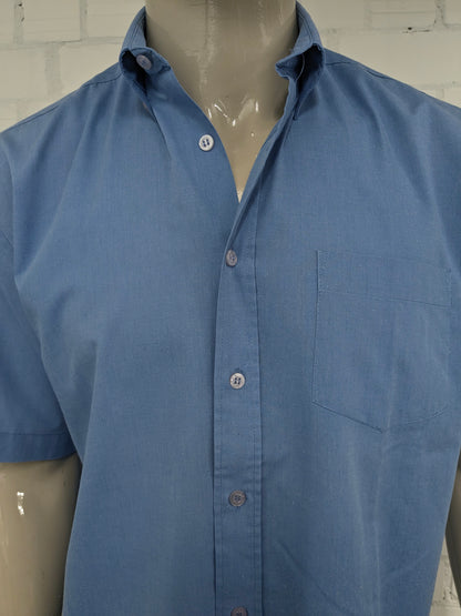 Maglia vintage Cormaco Club manica corta. Motivo blu. Taglia L.