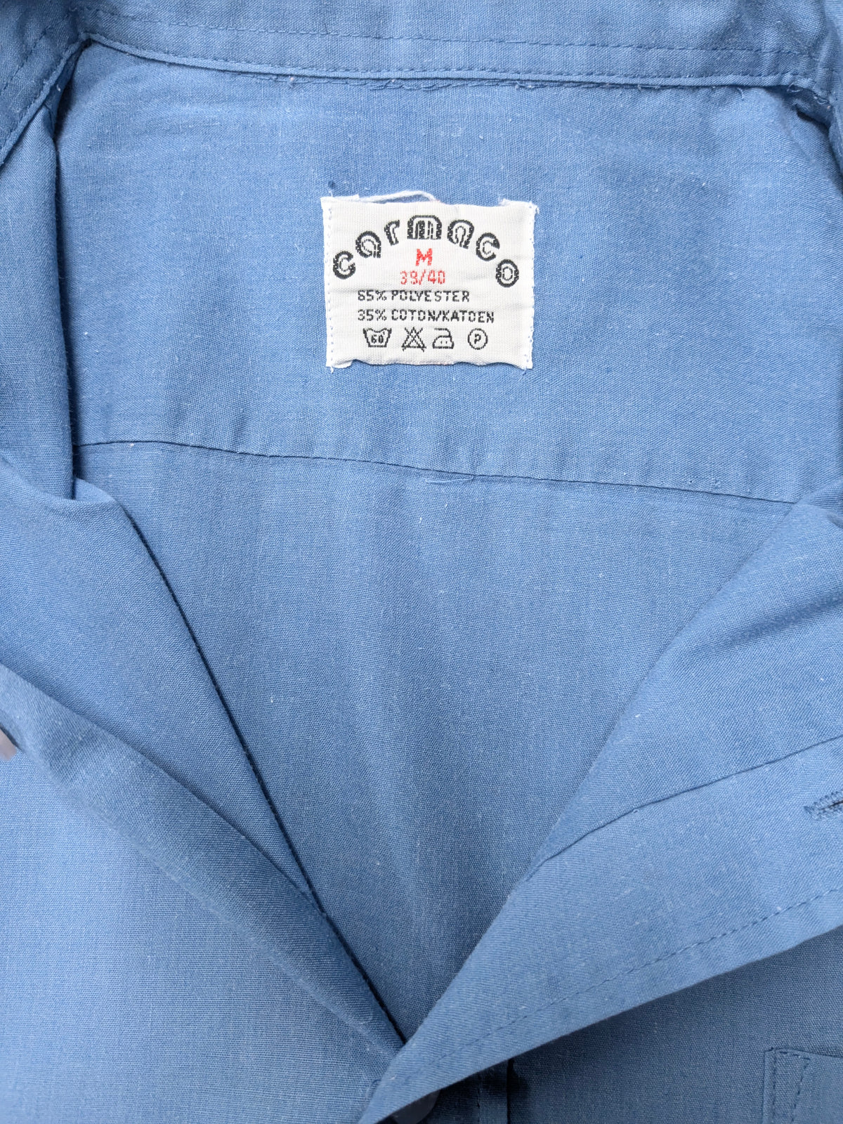 Maglia vintage Cormaco Club manica corta. Motivo blu. Taglia L.