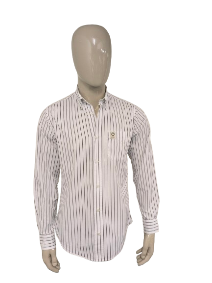Chemise Murphy & NYE. Rayé marron blanc. Taille M.