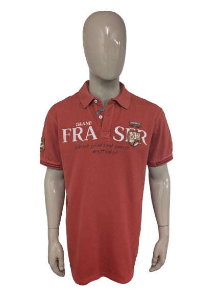 Lerros-Polo. Dunkelorange mit Applikationen. Größe XL.