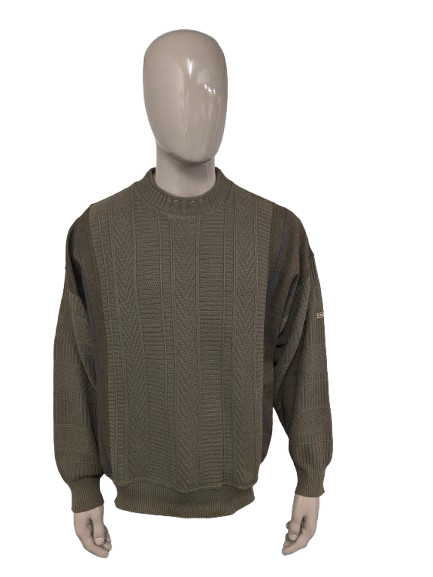 Vintage Portobello-Pullover.  Grün Blau Rot gefärbt. Größe 2XL / XXL.