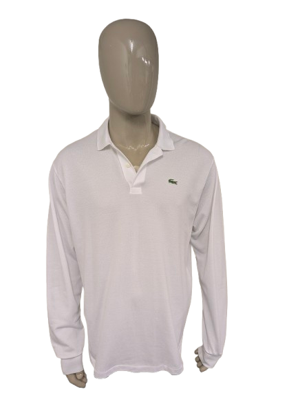 Lacoste Polopullover. Weiß gefärbt. Größe 7 / 2XL / XXL.