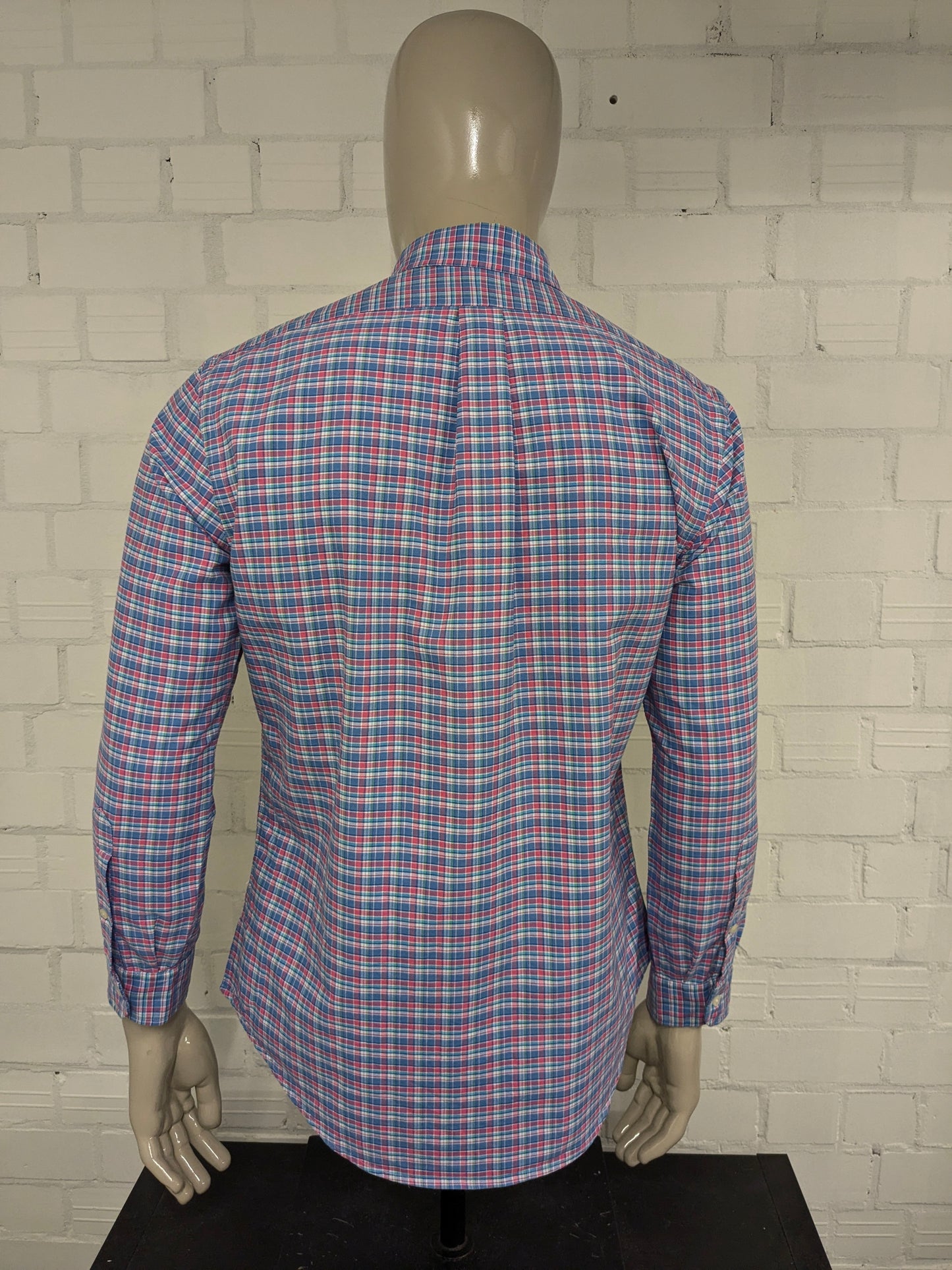 Chemise Ralph Lauren. Green bleu rose vérifié. Taille M.