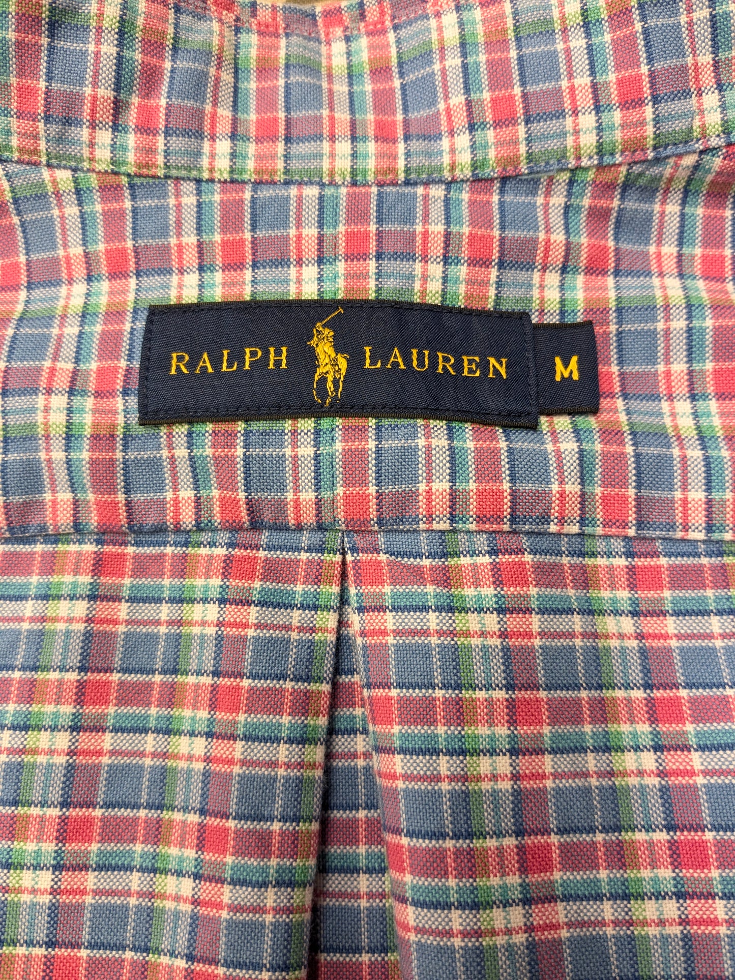 Chemise Ralph Lauren. Green bleu rose vérifié. Taille M.