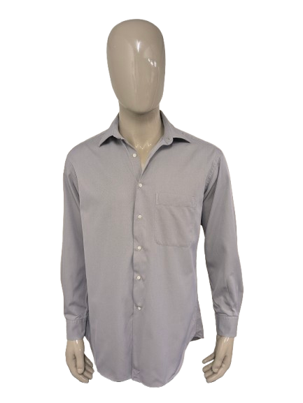 Chemise Ermenegildo Zegna. Motif rayé gris. Taille 39/M.