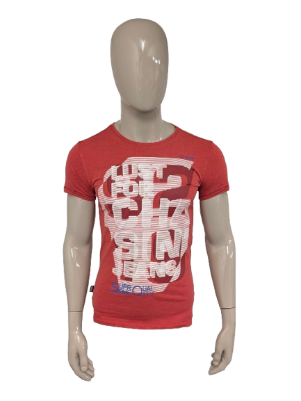 Chasin shirt. Red mixed with print. Size S.