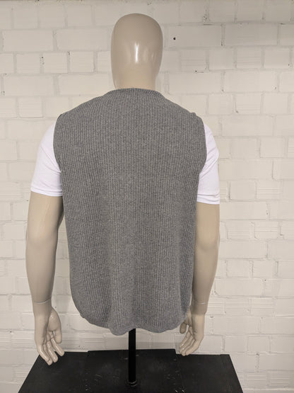 Jackett & Sons gilet. Grijs motief. Maat L.
