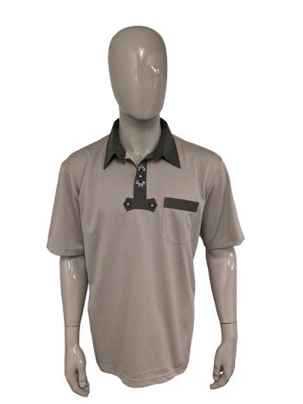 Polo de época. Color verde caqui. Talla XL.