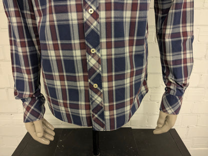Camicia d'avanguardia. Bordeaux Blue controllato. Taglia L.