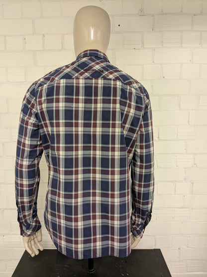 Camicia d'avanguardia. Bordeaux Blue controllato. Taglia L.