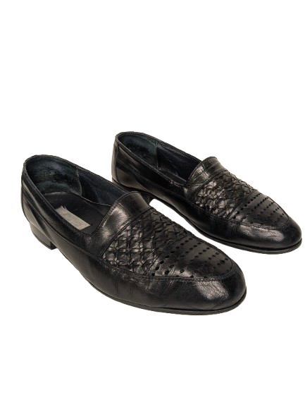 Van Gils Mocassins / mocassins en cuir. De couleur marron noir. Détail tressé. Taille 41.