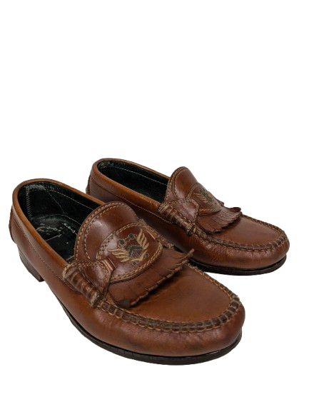 Vintage Leren Mocassins. Bruin gekleurd. Maat 41.