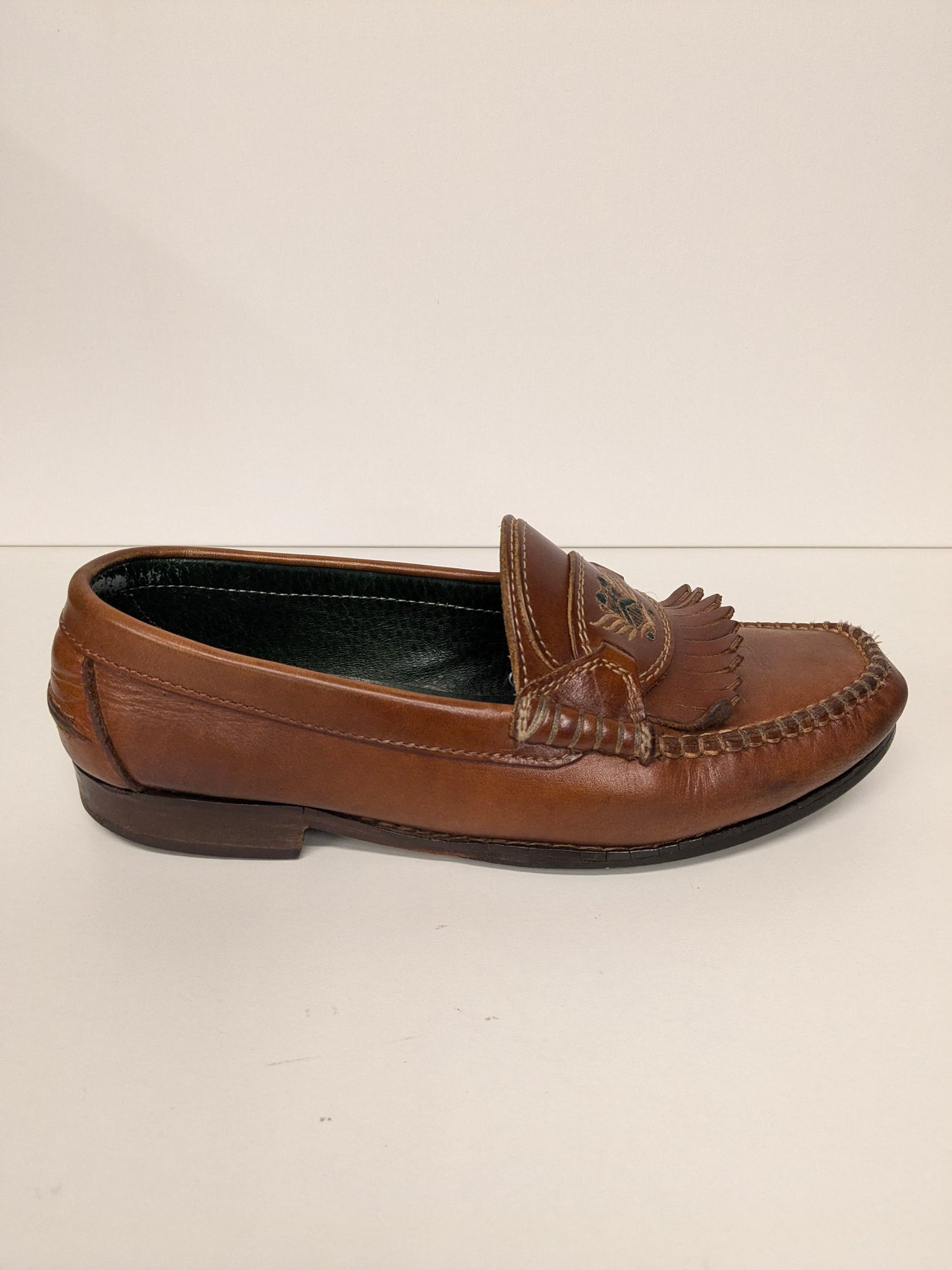 Vintage Leren Mocassins. Bruin gekleurd. Maat 41.