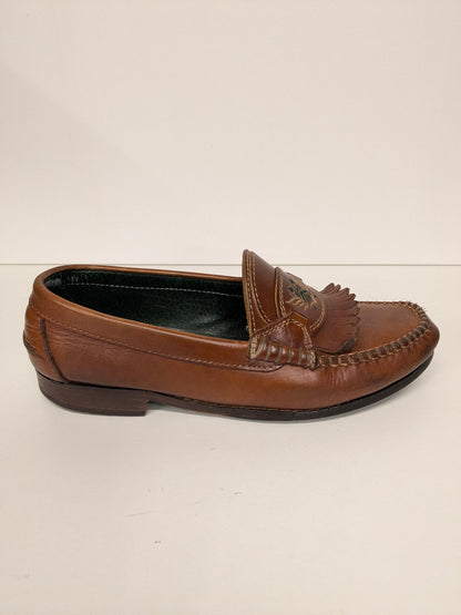 Vintage Leren Mocassins. Bruin gekleurd. Maat 41.