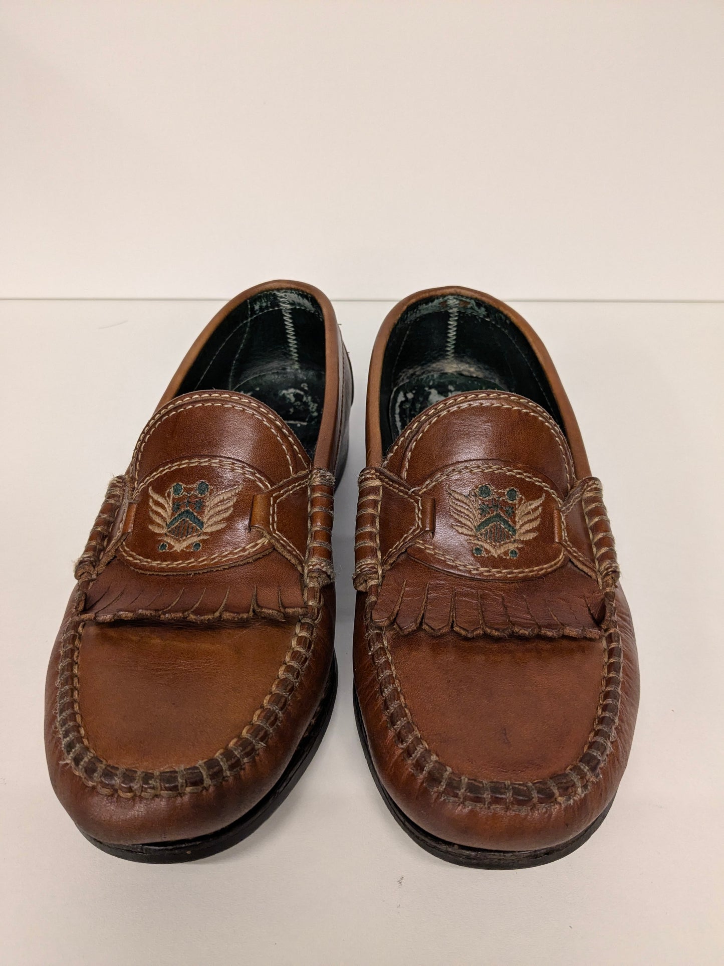 Vintage Leren Mocassins. Bruin gekleurd. Maat 41.